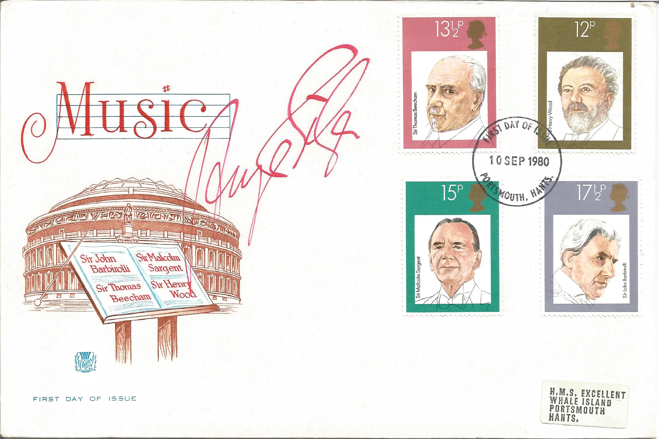 Anya Silva signed Music FDC. 10/9/80 Portsmouth FDI postmark. Good condition Est.