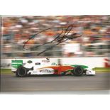 V Luizzi signed 12x8 colour photo racing for Force India. Good condition Est.