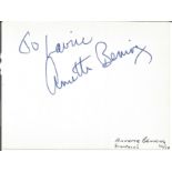 Annette Benning signed album page. American actress. She began her career on stage with the Colorado