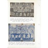 Football vintage team newspaper photos two Newcastle United 1954 and 1956 fixed to album sleeves