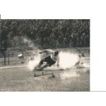 Tom Finney signed 10x8 black and white splash photo. Good condition Est.