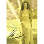 Vicky Leandros signed 6x4 colour promotional card. Slightly scratchy signature. Greek singer with