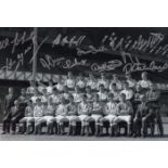 Football Autographed Rangers Photo, A Superb Image Depicting Rangers Squad Of Players And Coaching