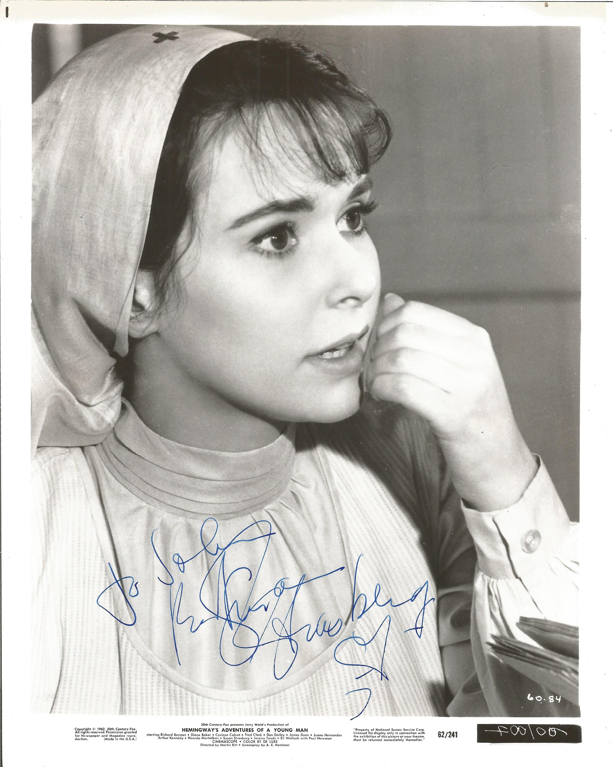 Susan Strasberg signed 10x8 black and white movie still from Hemingway's Adventures of a Young