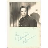 Edmund O'Brien signed album page, also includes 10x8 black and white UNSIGNED photo. (September