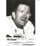 Eddie the Eagle Edwards 6x4 signed black and white promo photo dedicated. Michael Edwards (born 5