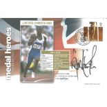 Linford Christie signed Medal Heroes Commemorative cover. 1/10/10 Stratford postmark. Good condition