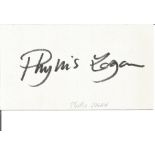 Phillis Logan Downton Abbey Actress Signed Card. Good Condition Est.