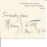 Henry Wood signature piece. (3 March 1869 - 19 August 1944) was an English conductor best known