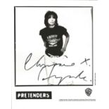 Chrissie Hynde from The Pretenders signed 10x8 black and white photo.. Good condition Est.