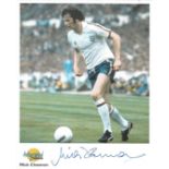 Mick Channon signed 10x8 colour Autographed Editions photo. Biography on reverse. Good condition