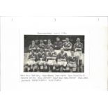 Football vintage team newspaper photo Birmingham City 1954 fixed to album sleeve signed by eight