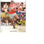 Rugby League Andy Farrell 17x13 signed colour montage photo picturing the Wigan and Great Britain