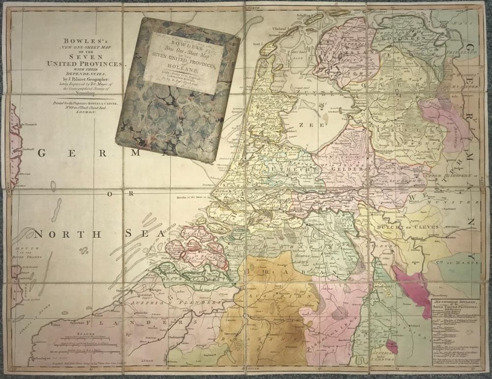 Carington Bowles. New One-Sheet Map of the Seven United Provinces or Holland, folding hand