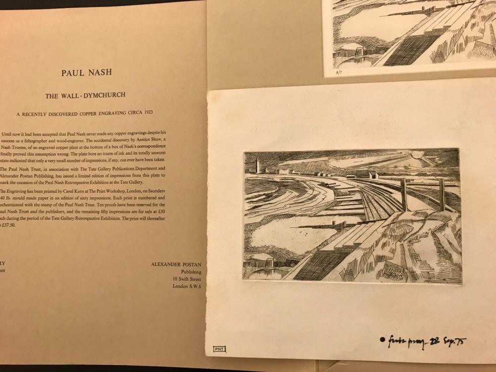 Paul Nash (British 1889-1946) The Wall - Dymchurch engraving on Saunders mould-made paper, proof - Image 2 of 4