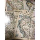 Circa 150 loose world maps, 19th and 20th century, including both coloured and uncoloured, (