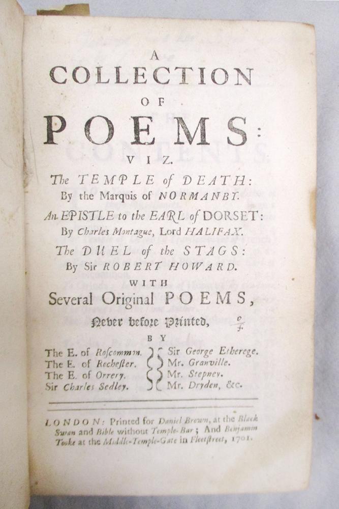 SEDLEY (Charles) The Miscellaneous Works, ... collected into one volume. London: J. Nutt 1702, - Image 3 of 5