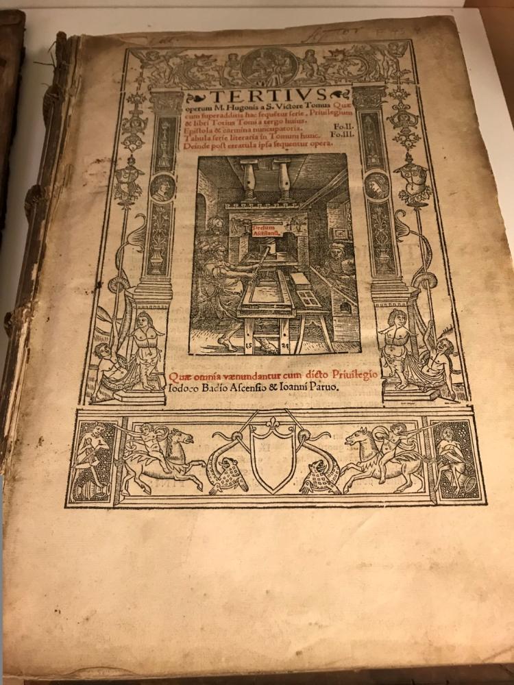 SANCTO VICTORE (Hugo de) Tertius Operum Tomus.., Paris: Badius Ascensius and Jean Petit, 1526,