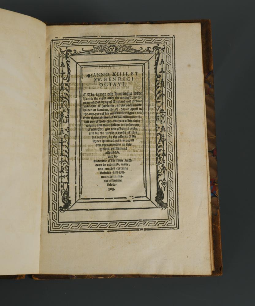 HENRY VIII. Acts. Anno XIII et XV Henrici Octavi, [c.1524], small folio, 14ff., black letter,