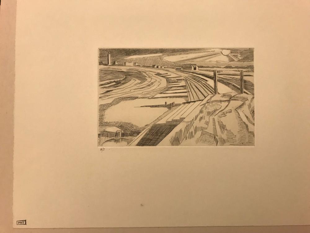 Paul Nash (British 1889-1946) The Wall - Dymchurch engraving on Saunders mould-made paper, proof - Image 3 of 4