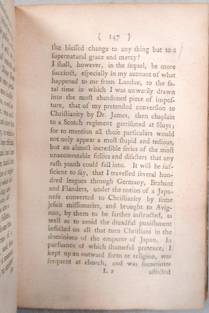 PSALMANAZAR (George) Memoirs of ****... A Reputed Native of Formosa. London 1764, 8vo, lacking - Image 3 of 4