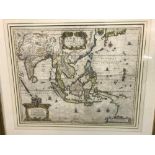 Henricus Hondius, India quae Orientalis dicitur, et insulae adiacente, engraved hand coloured map of