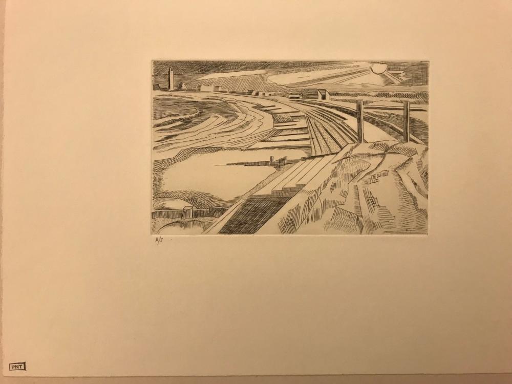 Paul Nash (British 1889-1946) The Wall - Dymchurch engraving on Saunders mould-made paper, proof - Image 4 of 4