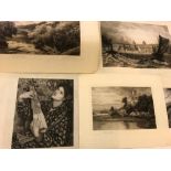 A box of mixed prints. to include works by or after Lawrence, David Cox, Scottish scenery, David Law