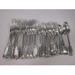 A matched part set of silver fiddle and thread pattern cutlery 60oz