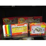 Britains, 9669 Massey Ferguson 3680 tractor gift set, boxed, 09672 Fastrac, boxed, 7160 Sheepdip,
