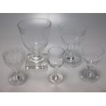 A collection of drinking glassware to include Stuart Crystal glasses engraved with vines and six