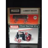 Mamod; a TE1A steam tractor, boxed and a LW.1 lumber wagon, boxed (2)