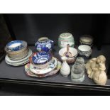 A collection of 18th century and later Chinese, Japanese & English ceramics, mostly blue & white