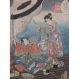 Hiroshigi, Geisha, print, 32 x 22cm; Kunisada II, Kabuki players, print, 32 x 22cm; Geisha, print,