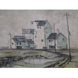 A group of pictures and prints to include, A.S. Mull 'Deserted Buildings', Andrew Hill 'River