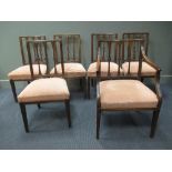 Six Regency mahogany dining chairs including one carver chair