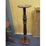 A 19th century mahogany jardinere stand, 107cm high, together with a 1920s stool, a 19th century pot