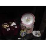 An assortment of English and Continental pottery and porcelain to include a dessert service, a