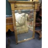 A William IV gilt framed pier mirror, the reeded columns with leaf lapiths, 87 x 57cm