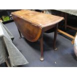 An oval mahogany and inlaid drop leaf supper table - a/f, 71 x 122 x 44 (closed)