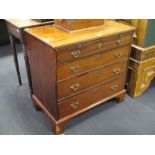 A 19th century mahogany small chest of drawers with brushing slide, 78 x 81 x 47cm