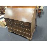 A George III mahogany bureau, 107 x 106 x 53cm