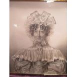 Victorian miniature portrait, unsigned, of 'Mrs Williams', 12 x 10.5cm, on card behind glass, in