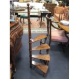 A set of yew wood Library steps,