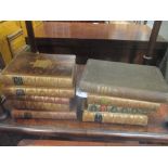 A small quantity of leather bound school prize books (9)
