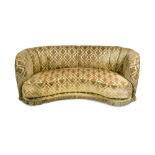 A Danish Art Deco 'Banana' sofa, with studded cut velvet upholstery 83 x 185cm (32 x 72in)