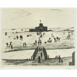 § Laurence Stephen Lowry, RBA, RA (British, 1887-1976) Castle by the Sea signed lower right "L S