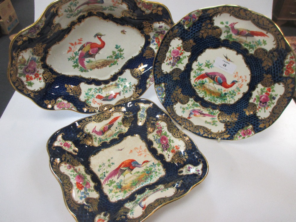 A Booth's dinner service, decorated in 18th century Worcester style with blue scaled panels and - Image 2 of 3