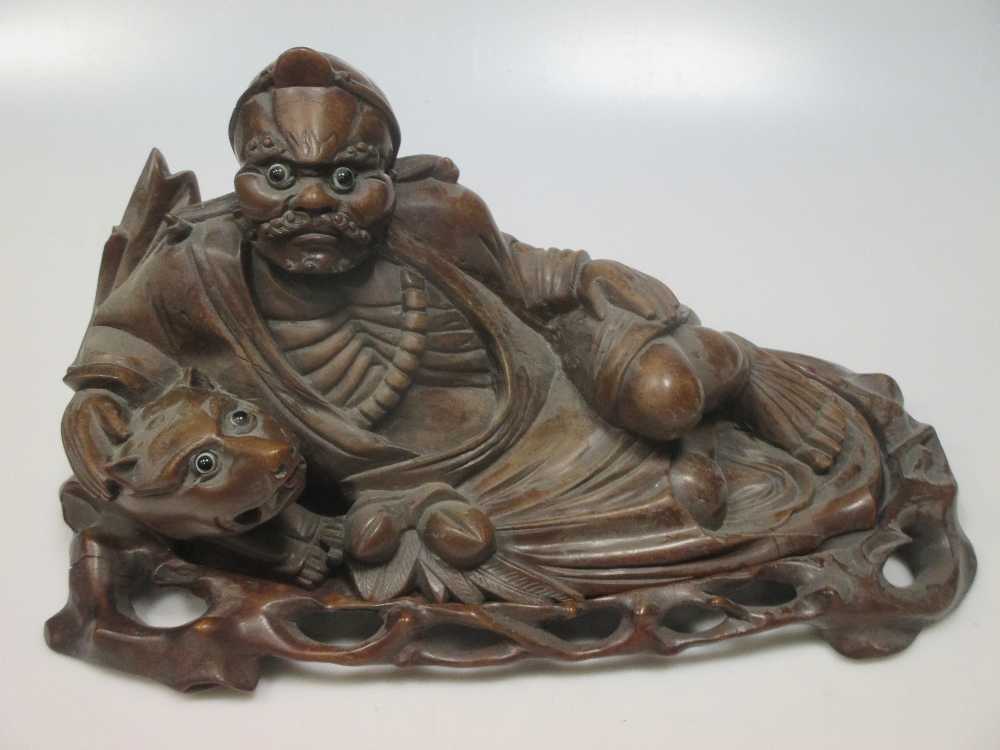 Chinese carved wood figures of The Immortals (6) - Image 3 of 4