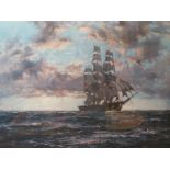 Montague Dawson signed print, 'The Tall Ship' Clipper Kaison 56 x 79 cm (plate size)